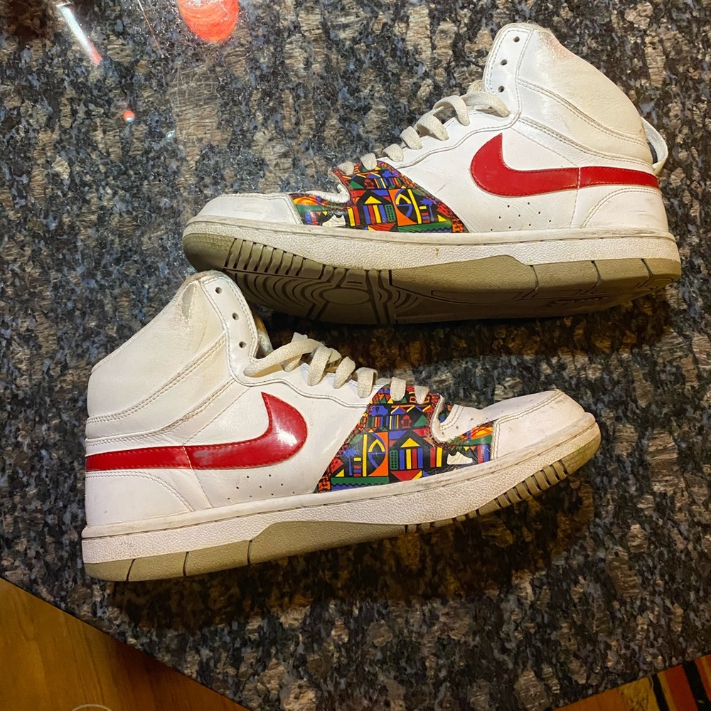 Nike Court Force Hi White / Khaki / Varsity Red